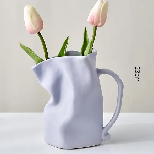 パープル花瓶+ピンク花