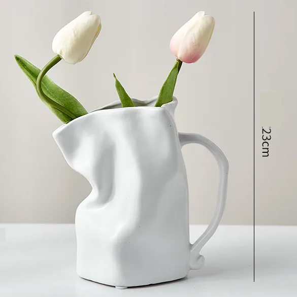 ホワイト花瓶+ピンク花